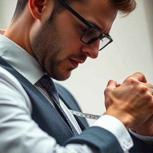 Master tailor meticulously measuring a client for a bespoke suit